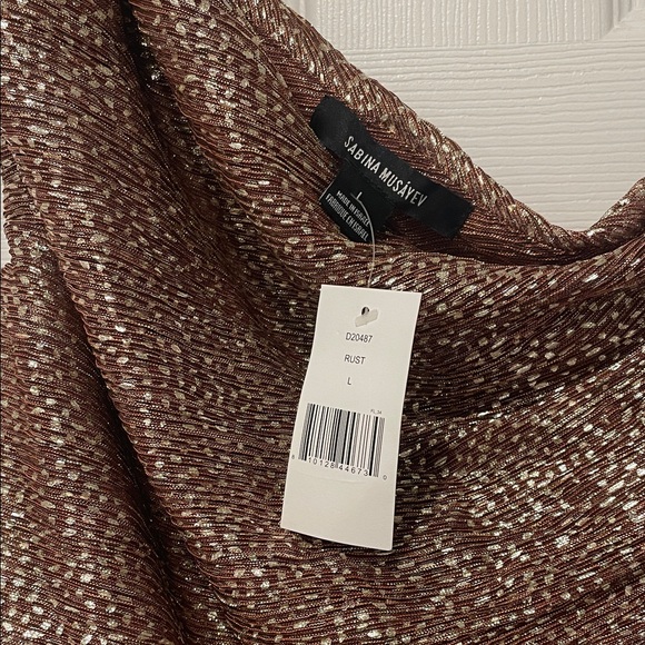 Sabina Musayev Melissa One-Shoulder Shimmering Copper Dress - Picture 5 of 5